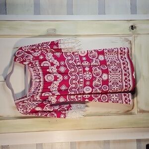 Voll Brand Bohemian Dress,sz S-M, stretchy, hippie, cottagecore,EUC